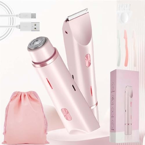 Ezme Trimmie 2.0 Electric Razor for Women - 2-in-1 Waterproof Wet/Dry Shaver with Ultra Smooth Results - Pink | Perfect for Travel, Gym & Everyday Grooming