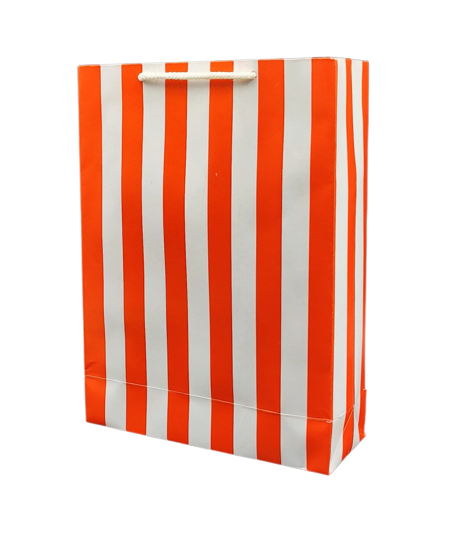 Blue and Red Striped Printed Gift Bags - 11x8x3 Inch Party Favor Bags for Weddings, Birthdays, Baby Showers & Holiday Gifts (Pack of 10) | Perfect for Party Favors, Bridesmaid Gifts & Corporate Events