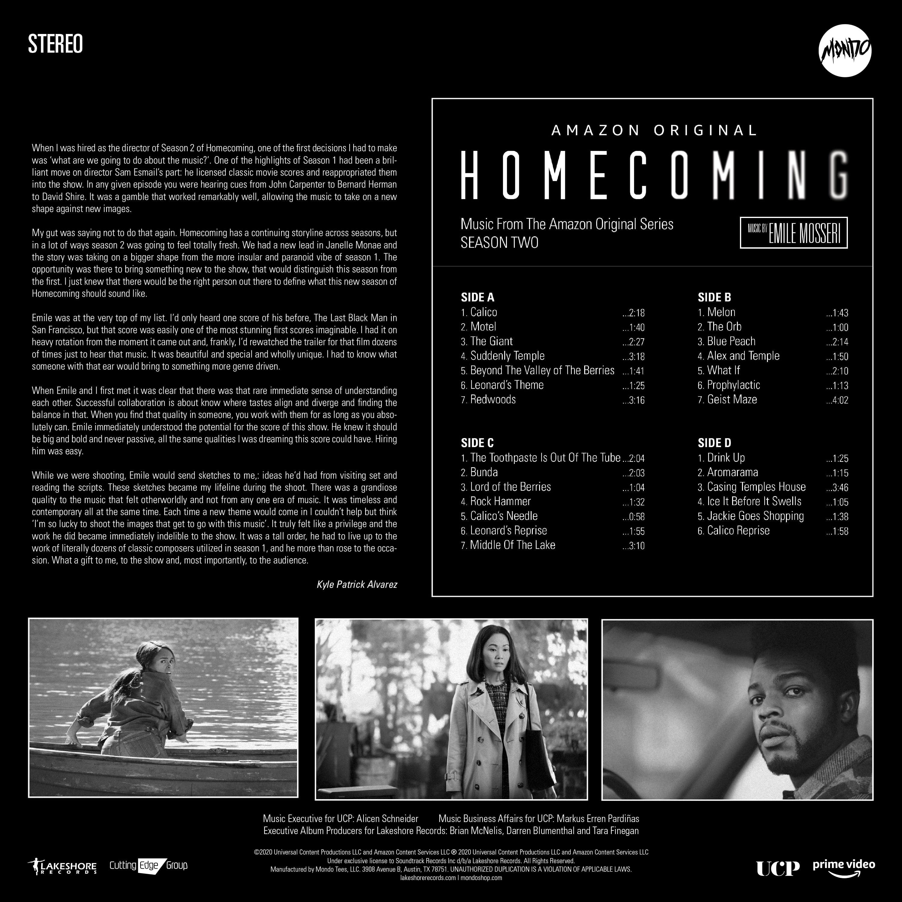 Homecoming: Season Two Original Soundtrack 2XLP Vinyl Record - Perfect for TV Show Fans, Music Collectors & Home Entertainment