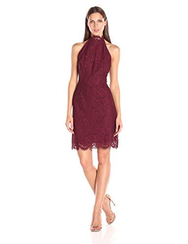 BB DAKOTA Women's Cara High Neck Lace Dress - Elegant Long Sleeve Formal Gown for Weddings, Parties & Special Occasions