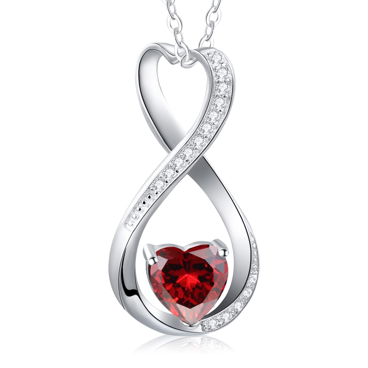 Ovimia 925 Silver Heart Necklace for Women - Valentine's & Birthday Gift