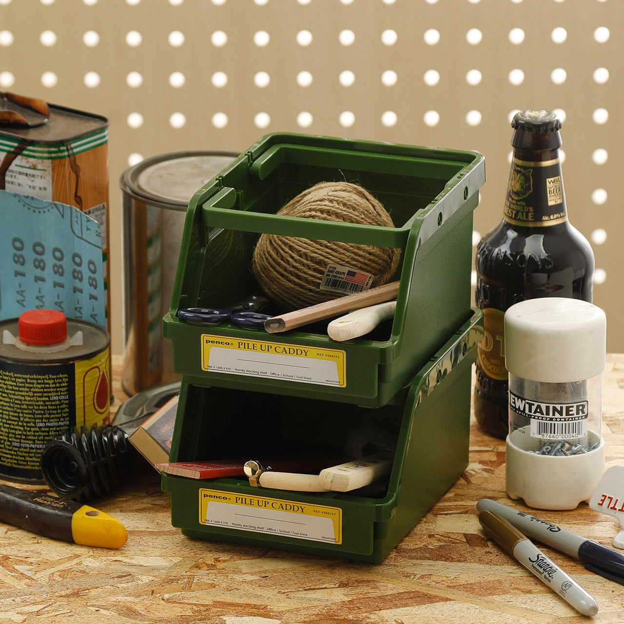 Penco Pile Up Caddy - Stackable Storage Organizer for Office, School, and Home Use - Perfect for Pens, Pencils, Markers, and Art Supplies