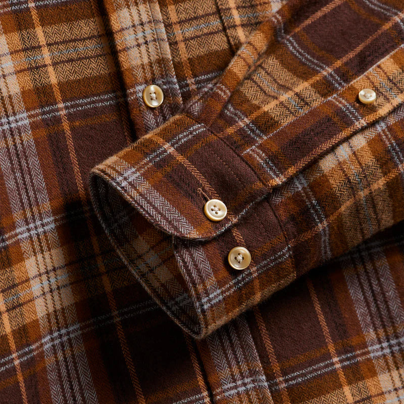 Apollo Men's Casual Button-Down Shirt - Brown Cotton Long Sleeve Business Casual Shirt for Office, Dating & Outdoor Activities