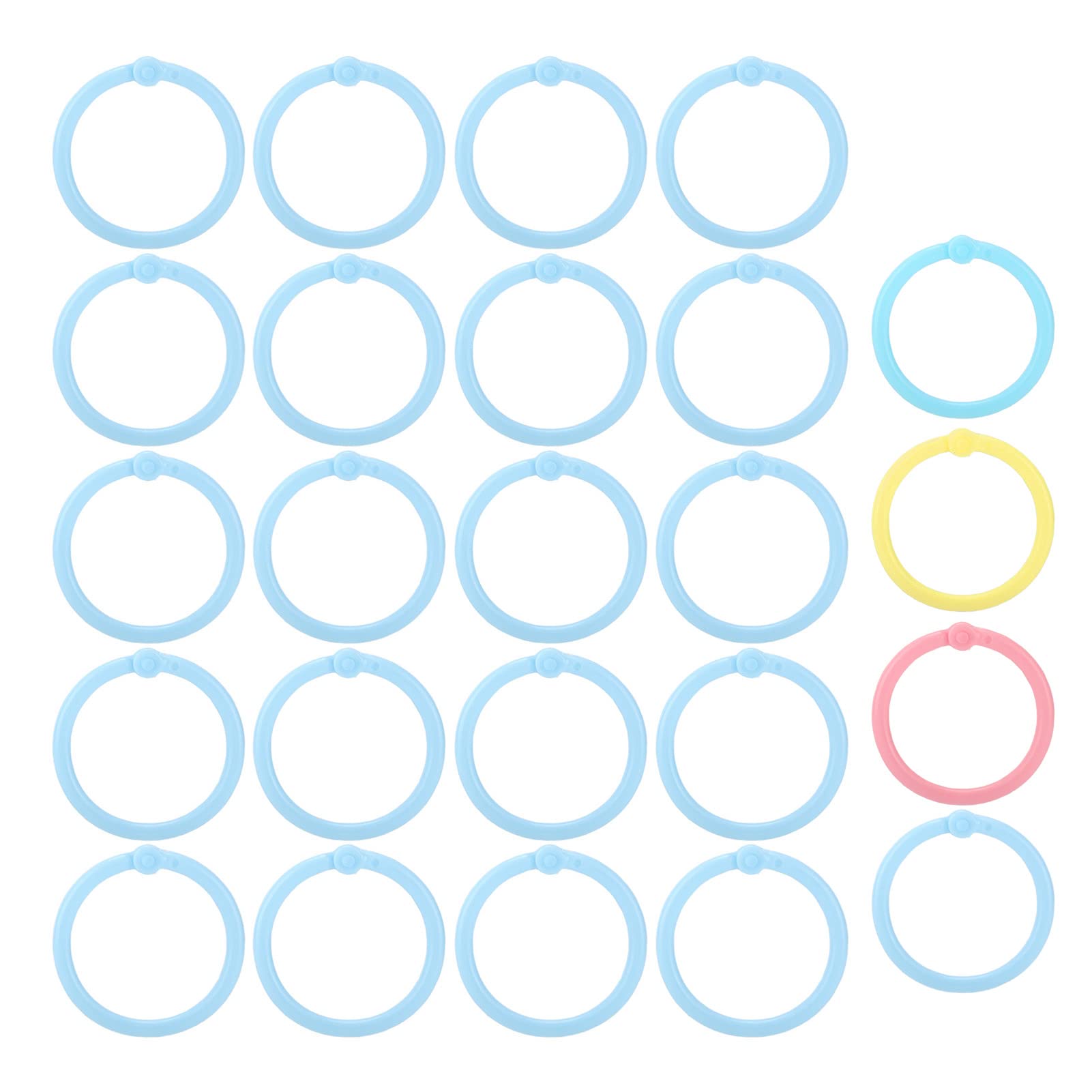 20Pcs Multi-Color Plastic Loose Leaf Binder Rings - Flexible Notebook Rings for DIY Scrapbooking, Photo Albums, Menus & School Supplies (Pink) | Perfect for Organizing Documents, Crafts & Office Projects