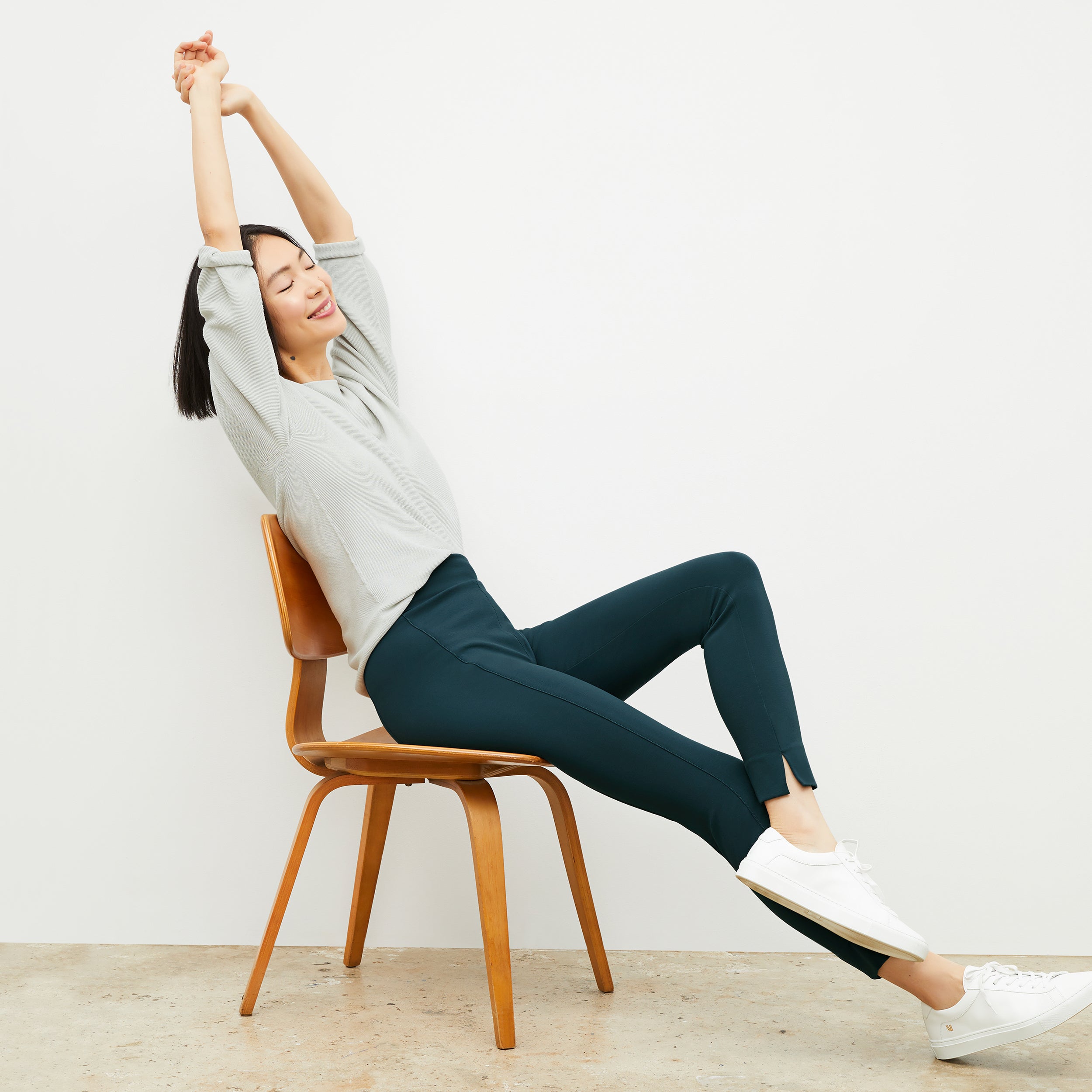 Stella Leggings - Washable Ponte Pants for Women | Comfortable & Stretchy Deep Sea Blue | Perfect for Yoga, Workout & Casual Wear