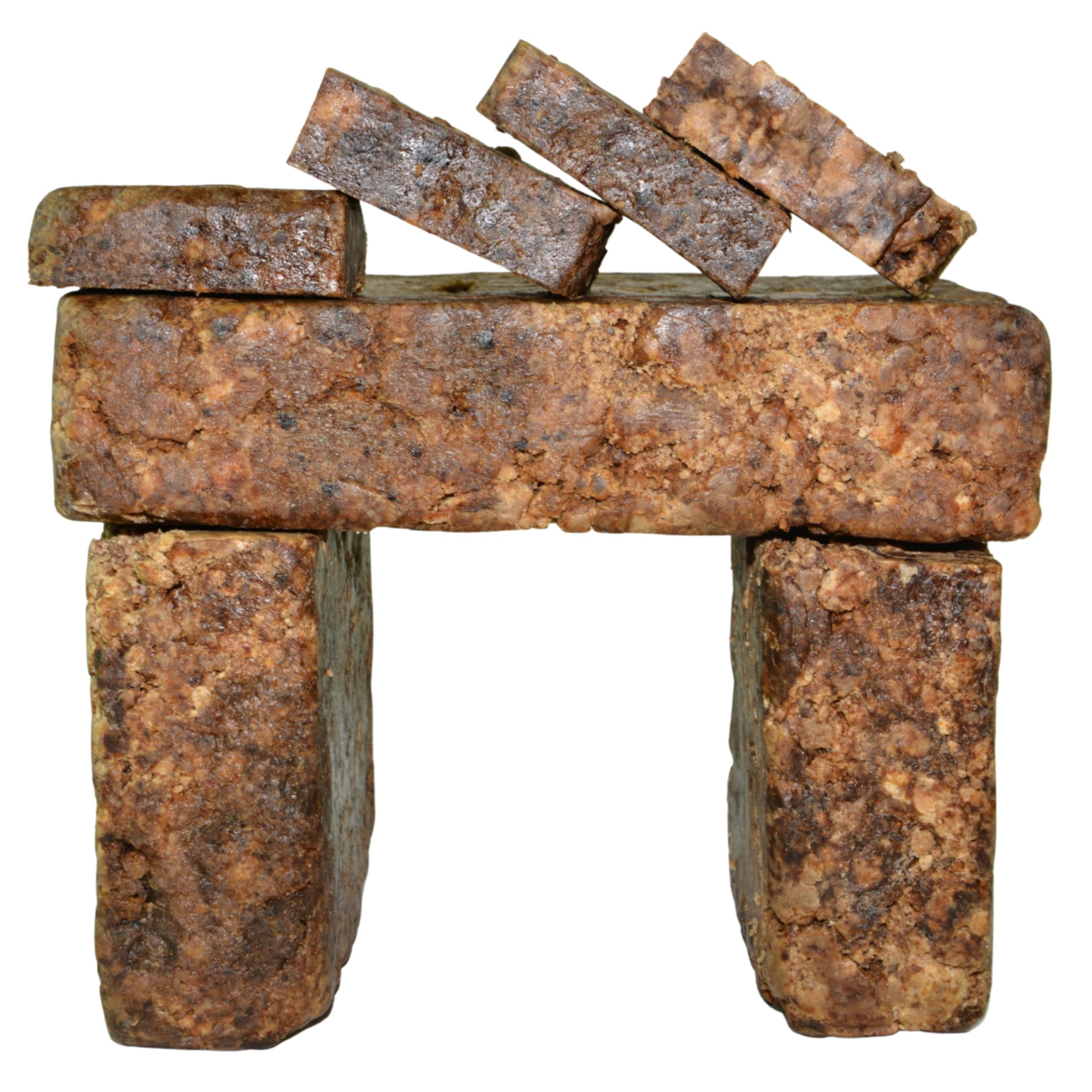 Raw African Black Soap Bar 8 oz - 100% Pure Natural Organic from Ghana for Acne, Eczema & Psoriasis Treatment | Helps with Dry Skin, Scars & Dark Spots | Gentle Face & Body Wash for Pimples & Blackheads | Perfect for Daily Skincare & Sensitive Skin Care Routine