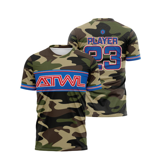 Men's Army Camo Full Dye Jersey - Breathable Sports Shirt for Hunting, Airsoft & Outdoor Activities