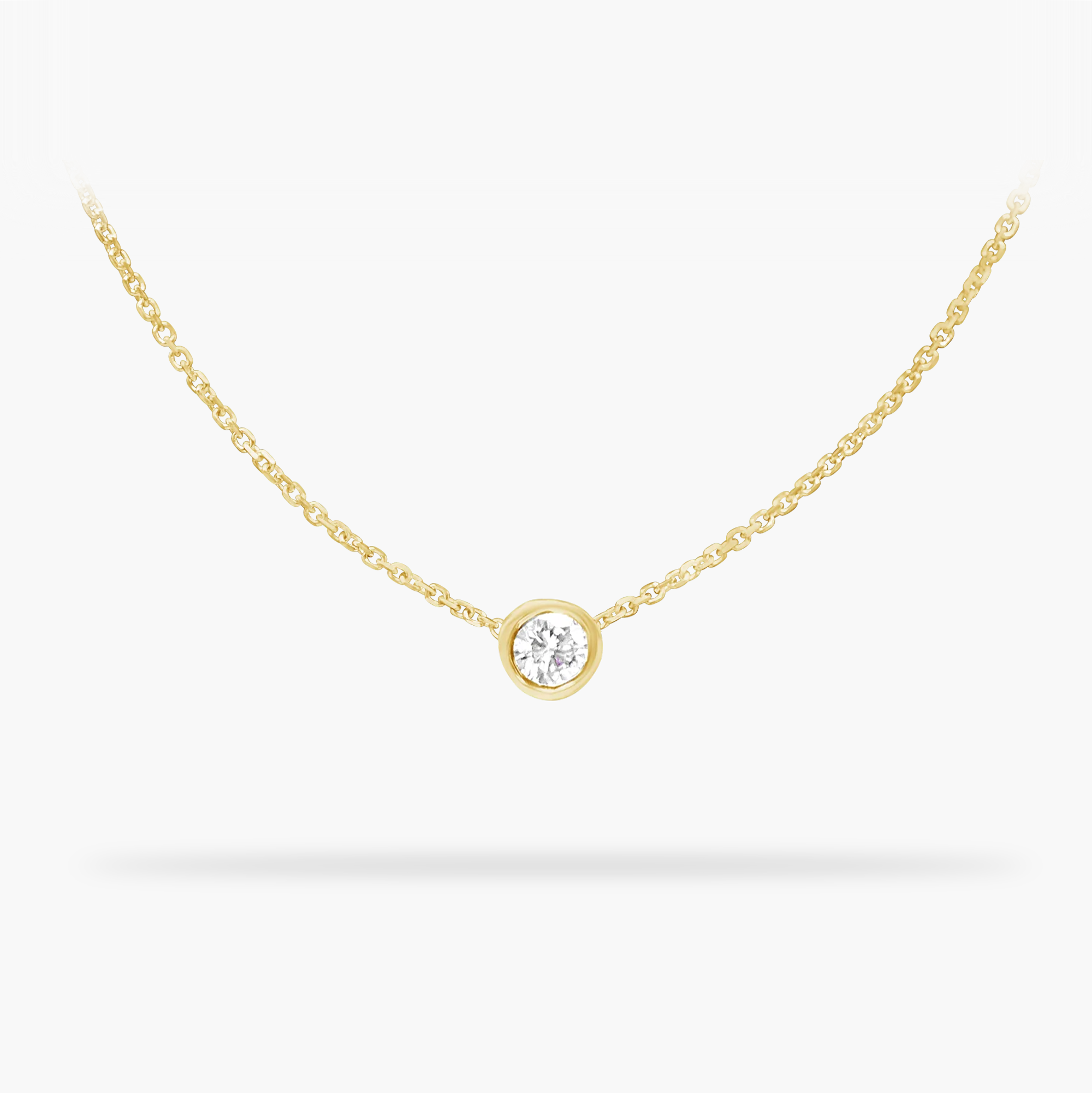 14K Gold Large Bezel Diamond Necklace for Women - Elegant Layering Piece for Everyday Wear & Special Occasions