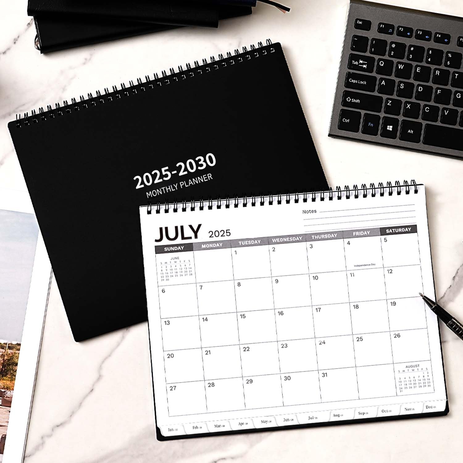 2025-2030 5-Year Monthly Planner & Calendar | Jul 2025 - Jun 2030 | 9
