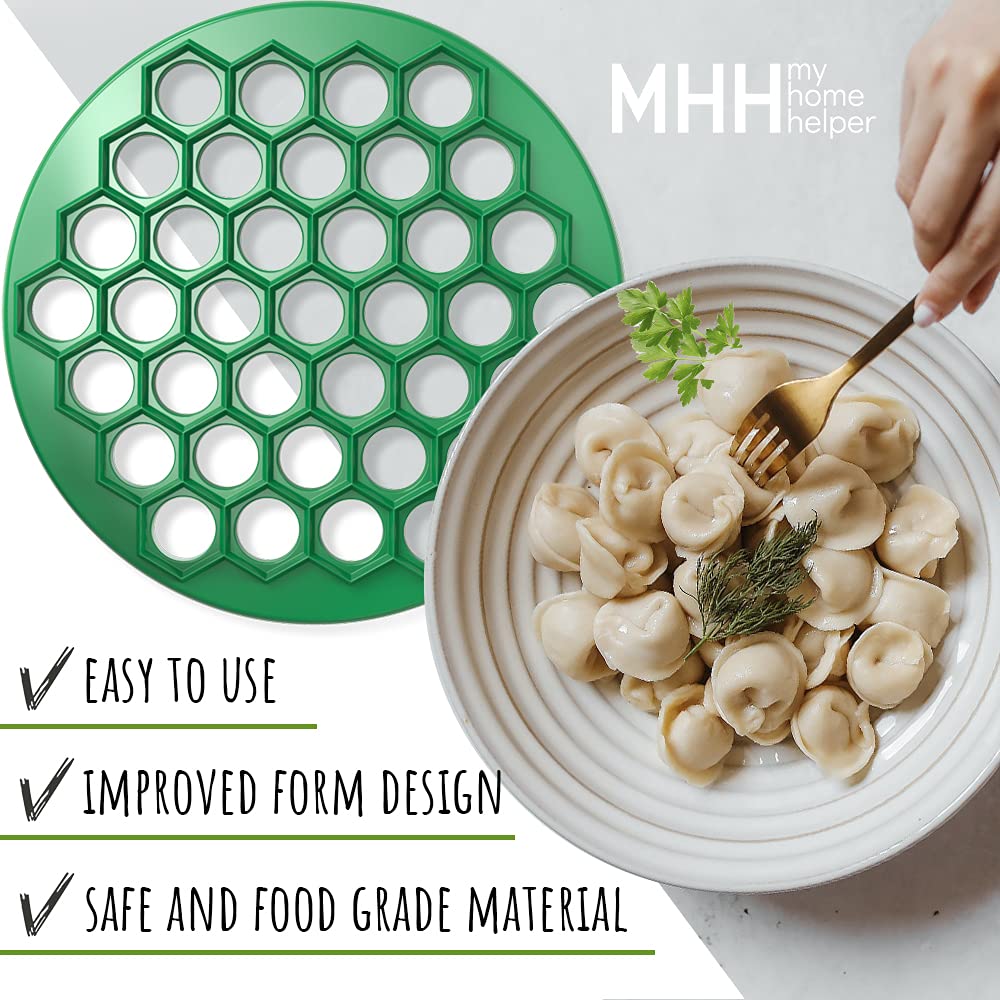 Russian Dumpling Maker - Plastic Pelmeni Mold Press - Handheld Dumpling & Ravioli Cutter - Siberian Meat Pelmeni & Pasta Kitchen Tool - Perfect for Homemade Dumplings, Pierogi & Asian Cuisine