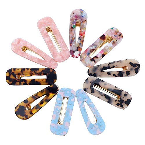 10 Pcs Acrylic Resin Hair Clips - Geometric Alligator Hair Barrettes for Women | Fashion Hair Accessories for Party, Wedding & Everyday Use