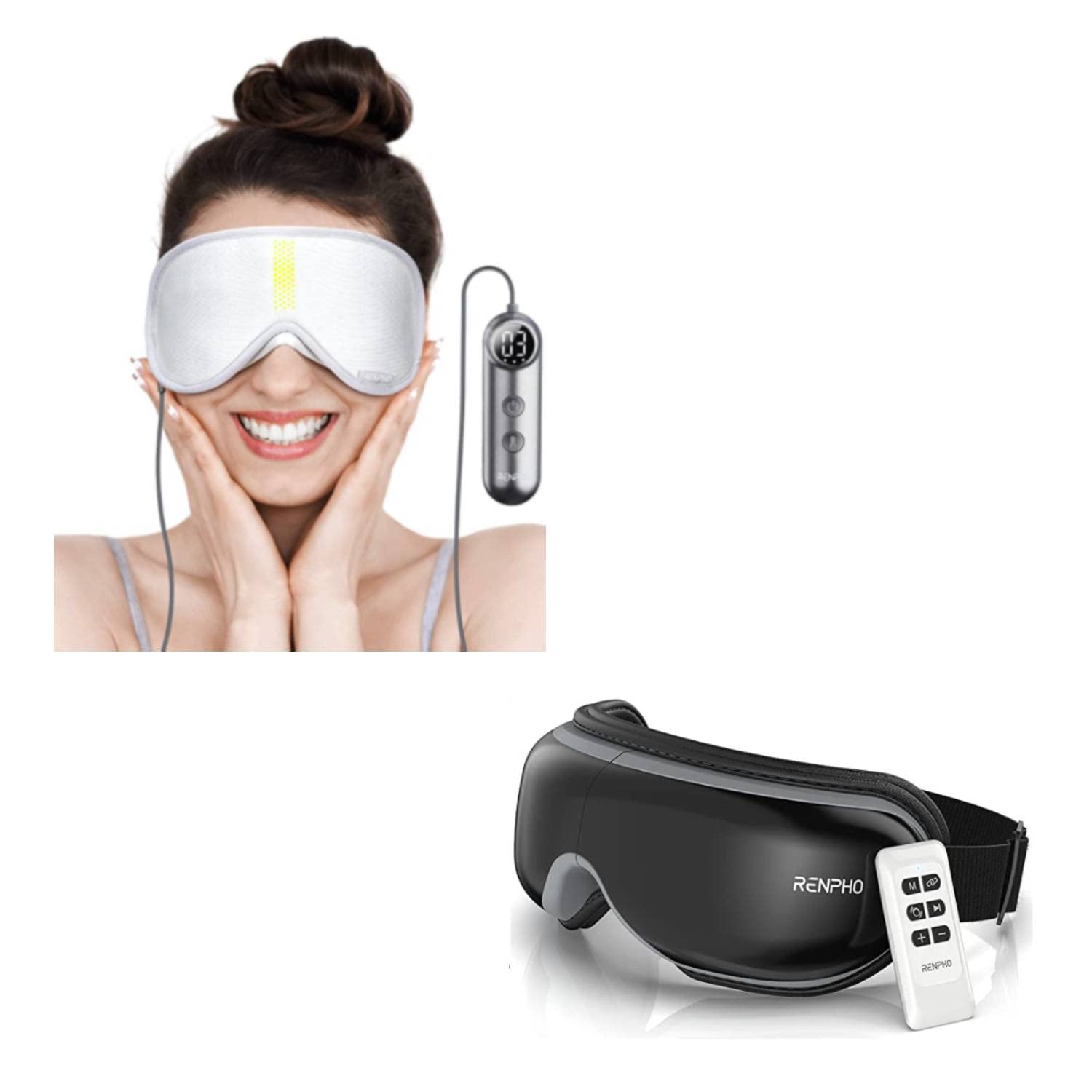 RENPHO Heated Eye Massager & Sleep Mask for Relaxation, Stress Relief & Better Sleep - Perfect for Travel, Office & Home Use