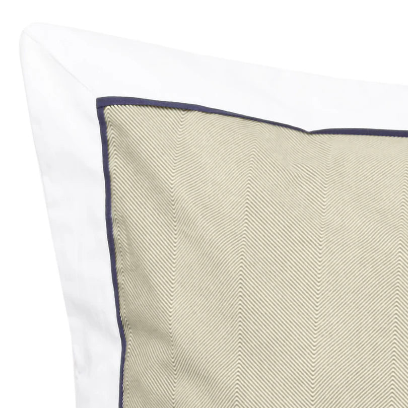 Luxury Essex Olive European Pillowcase Set by Logan & Mason - Soft 100% Cotton Decorative Pillow Cover for Living Room, Bedroom & Sofa