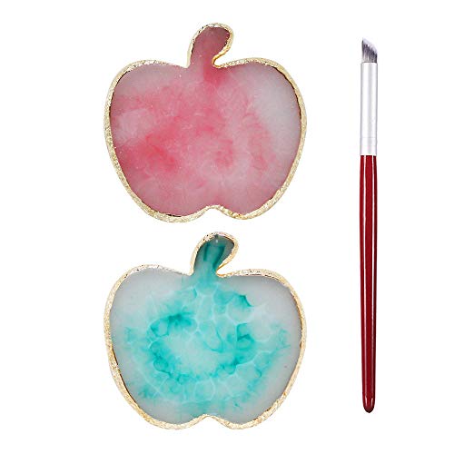 2 Pcs Golden Edge Resin Nail Art Palette - Professional Manicure Mixing & Drawing Plates for Nail Design, Perfect for Salon & Home DIY Nail Art