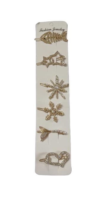 Stylish Hair Clips for Women - 6 Pack Fashionable Hair Claw Clips, Non-Slip Hair Pins for Girls & Teens - Perfect for School, Work, Parties & Gifts