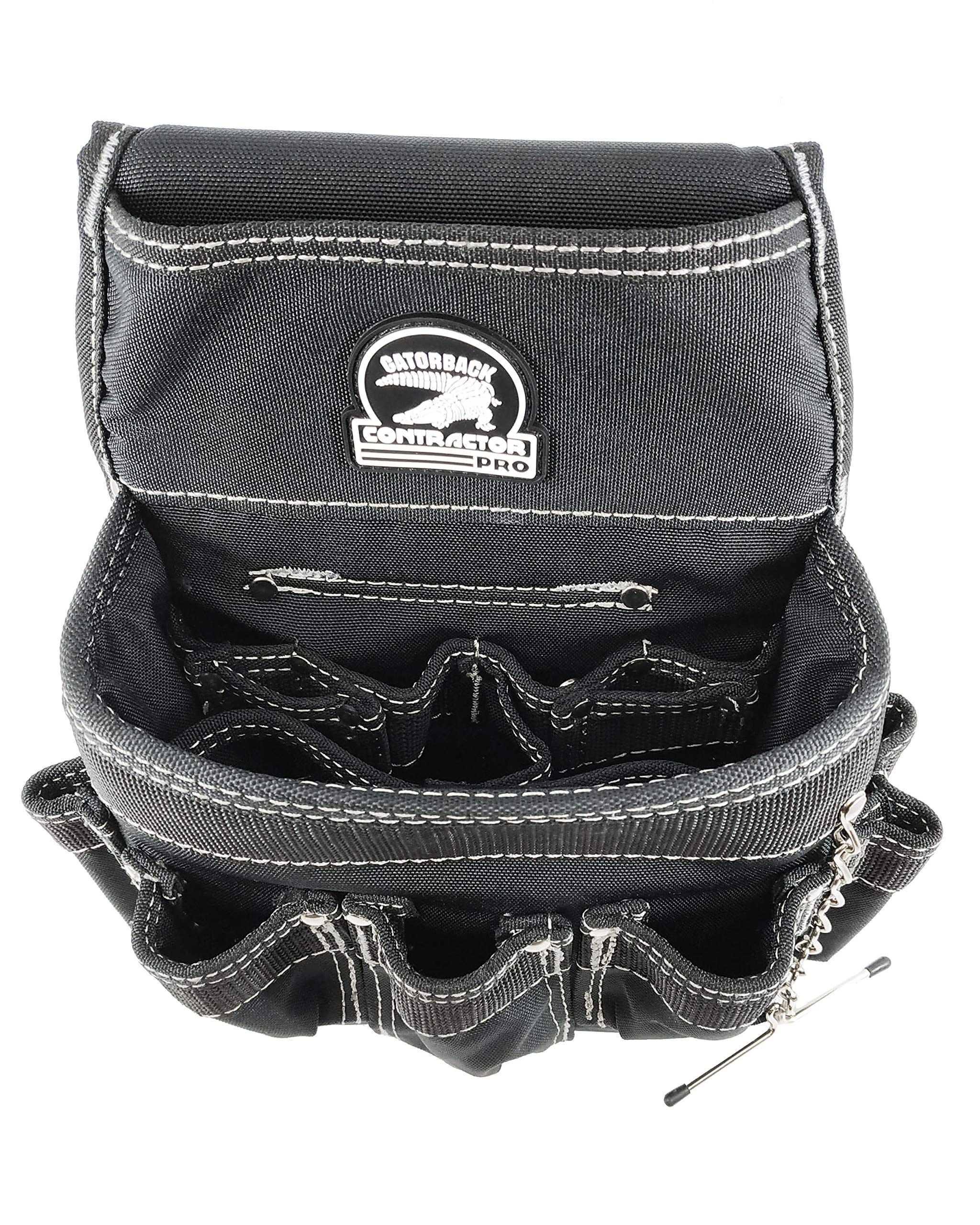 Gatorback Electricians Combo Deluxe Package - Ventilated Back Support Tool Belt with Suspenders, Drill Holster & Work Gloves (Small 26