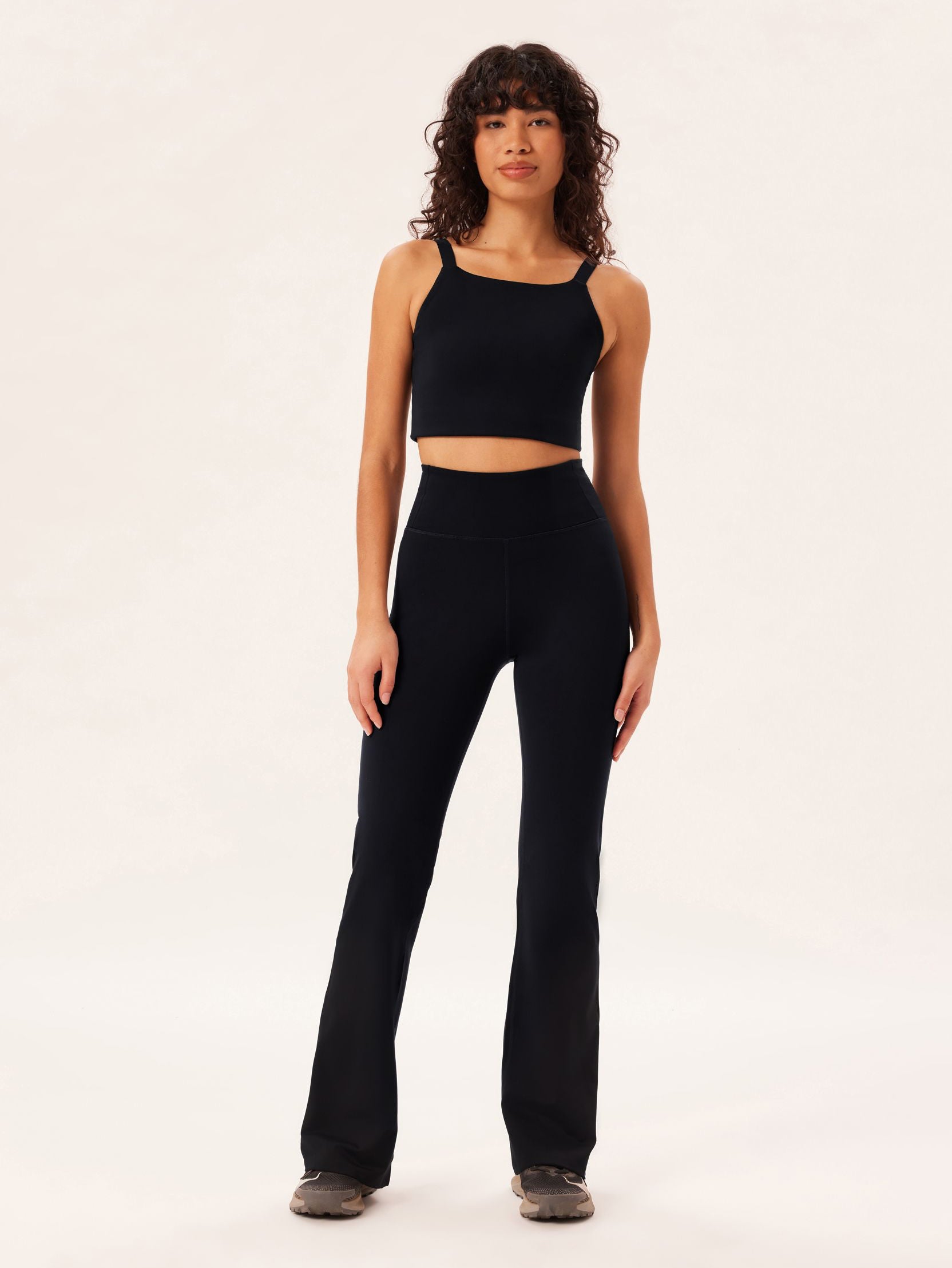 Girlfriend Collective High-Waisted Compressive Flare Leggings for Women - Black | Yoga, Running & Workout Activewear