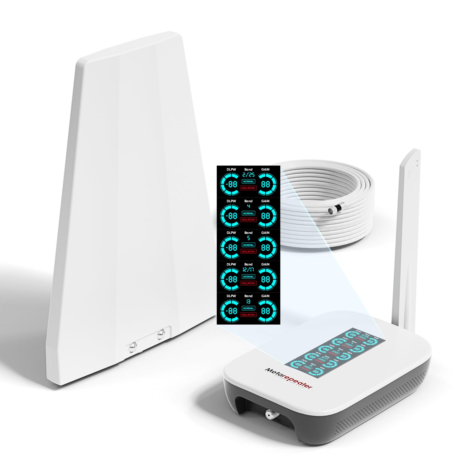 5G & 4G LTE Cell Phone Signal Booster for Home - Smart LCD Display, Covers Up to 5,000 Sq.Ft, Compatible with All US Carriers (Verizon, AT&T, T-Mobile), FCC Approved - Perfect for Home Office, Basement & Rural Areas with Weak Signal