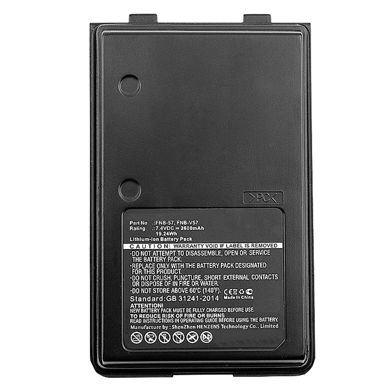 Synergy Digital 2-Way Radio Battery - 2600mAh Li-ion 7.4V Replacement for Vertex VX-246 & Yaesu FNB-57 - Long Lasting Power for Emergency Communication, Construction Sites & Outdoor Adventures