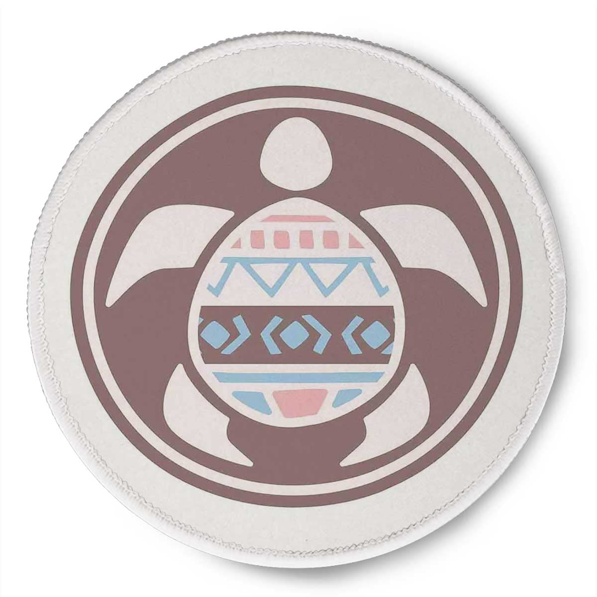 Premium Non-Slip Round Mouse Pad with Stitched Edge - Tribal Animal Pattern Gaming & Office Desk Mat (7.9×7.9×0.12 inches) for PC, Laptop, Mac - Perfect for Work, Gaming & Home Office Setup