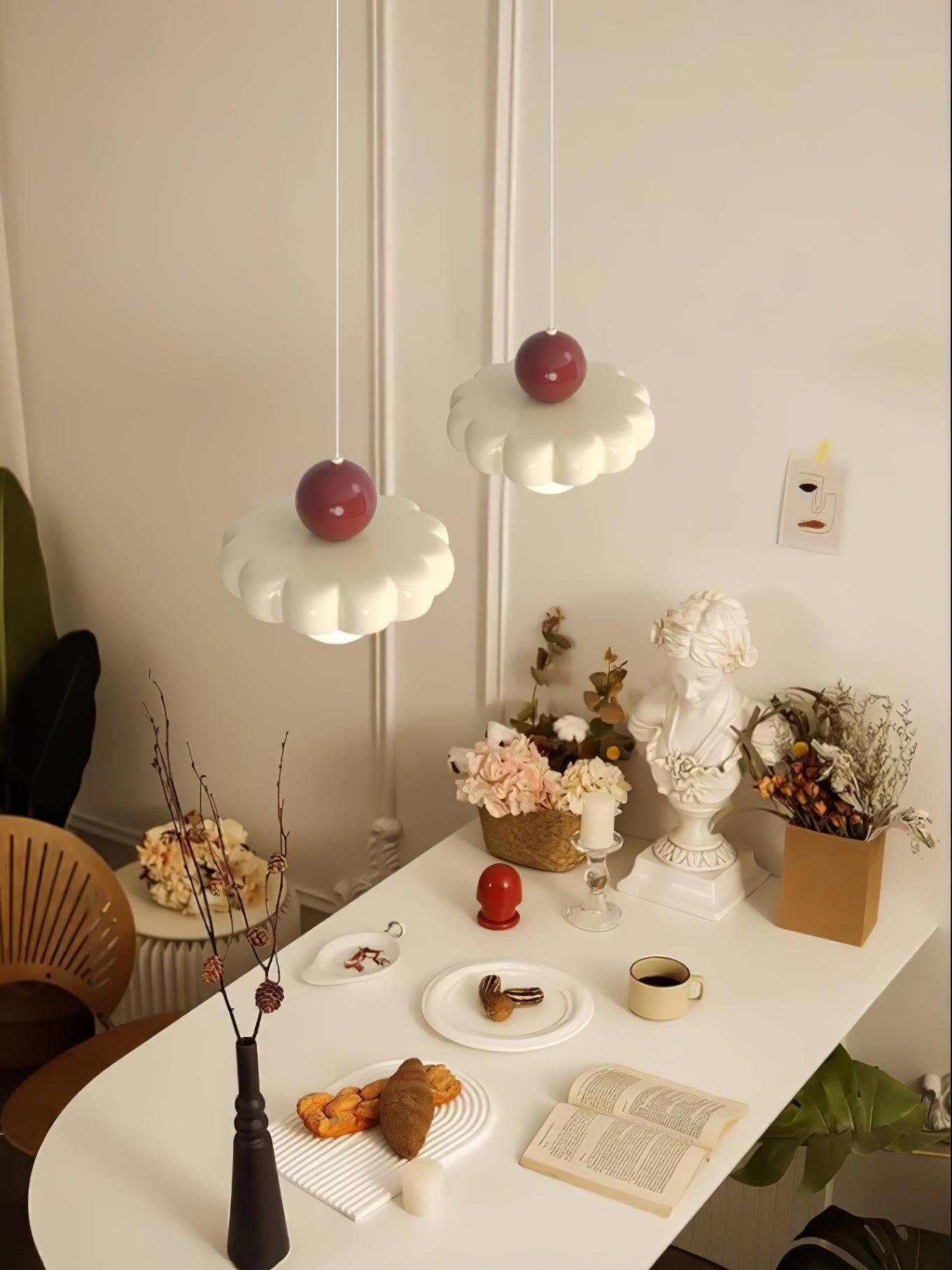 Stylish Cream Cloud Pendant Lamp - Modern Hanging Light Fixture for Bedroom, Living Room & Dining Room Decor