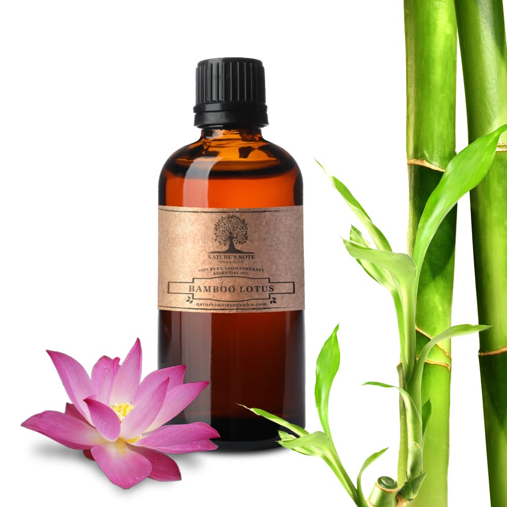 Nature's Note Organics 100% Pure Bamboo Lotus Essential Oil - 4 Fl Oz Aromatherapy Grade for Relaxation, Meditation & Spa Use
