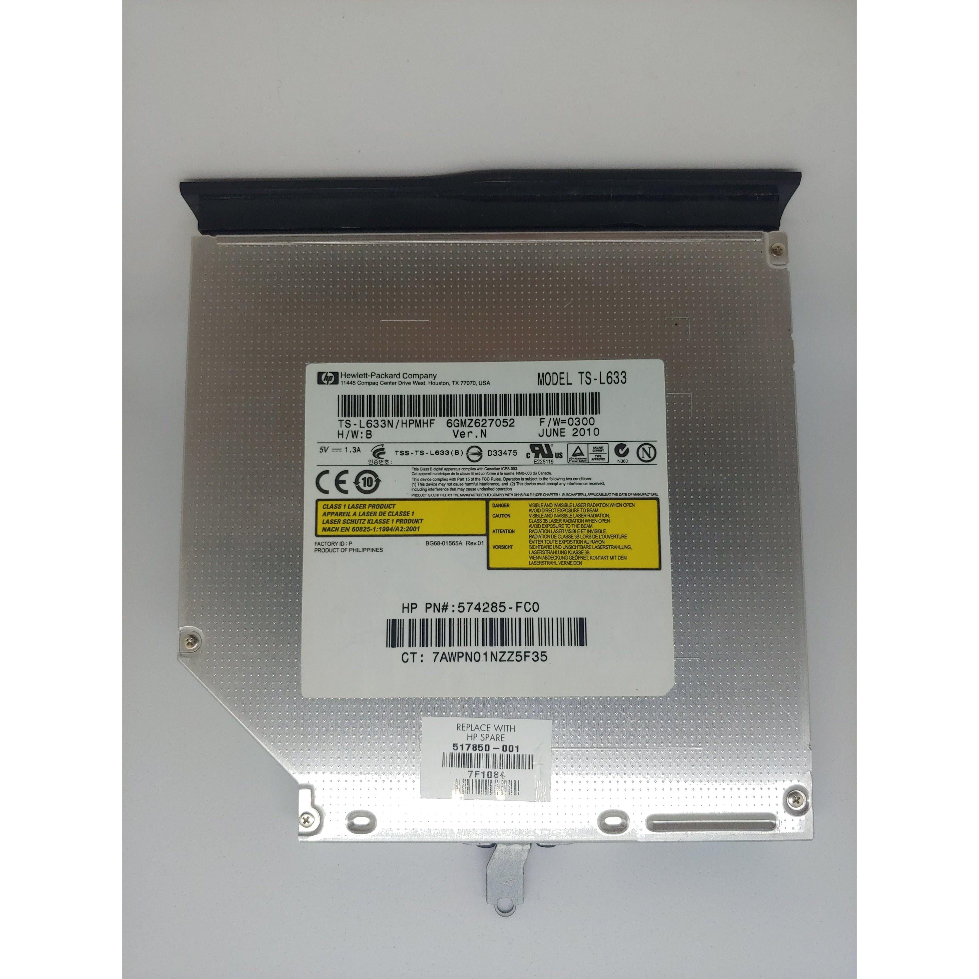 HP DVD CD Optical Drive for Laptop - Compatible with TS 633 & TS 633N / HPMHF Models | External USB Disc Drive for Watching Movies, Burning CDs & Installing Software