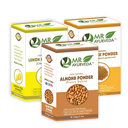 Almond Powder + Lemon Peel Powder + Fenugreek Powder