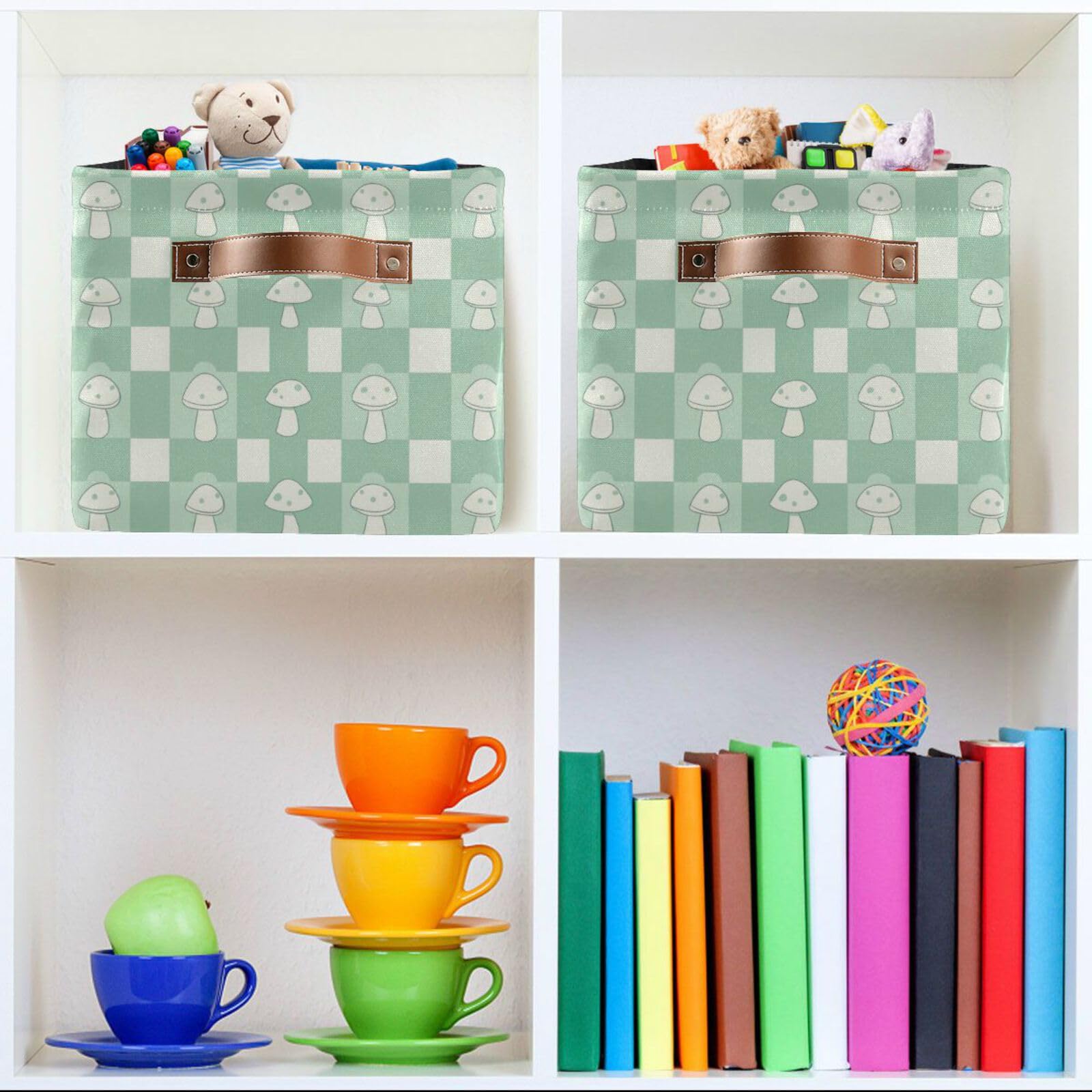 Foldable Large Square Storage Baskets with Handles (2-Pack) - Multi-Functional Organizer for Toys, Books & Clothes | Perfect for Closet, Nursery & Home Organization