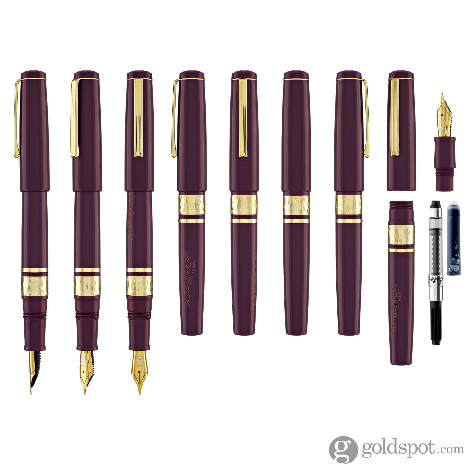 Esterbrook Model J Fountain Pen - Blackberry Ebonite with Gold Trim | Vintage Writing Instrument for Calligraphy, Journaling & Collectors