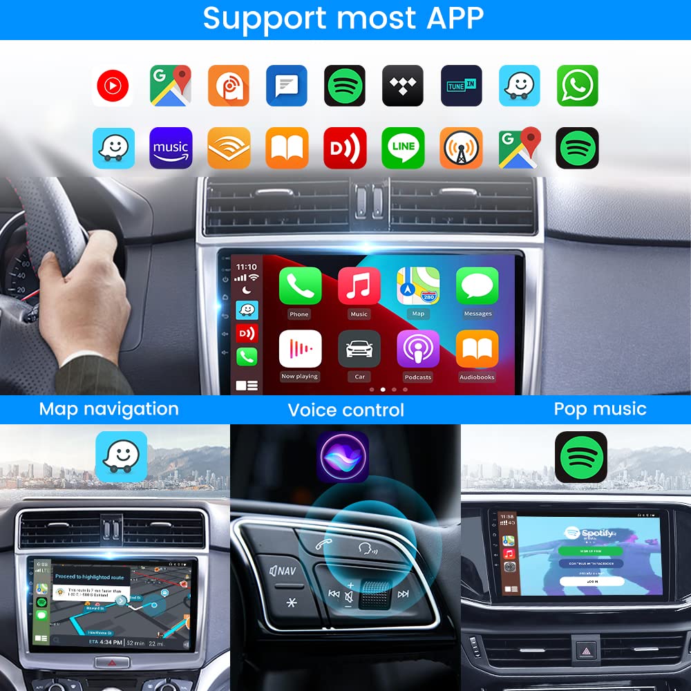 CarlinKit Wireless CarPlay & Android Auto Adapter for Cars - 2-in-1 Dongle with Low Power Consumption, Plug & Play, Screen Mirroring, OTA Updates, Google Maps Support | Perfect for Tesla, Toyota, Honda & More