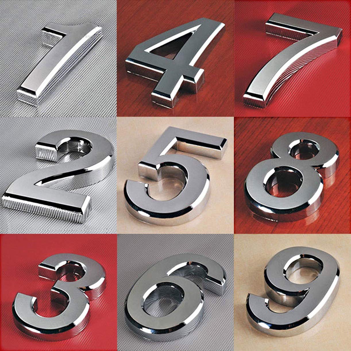 Self-Adhesive Door House Numbers & Street Address Plaques - Durable Mailbox Signs for Residence, Business & Apartment - Perfect for Home Security & Package Delivery Identification