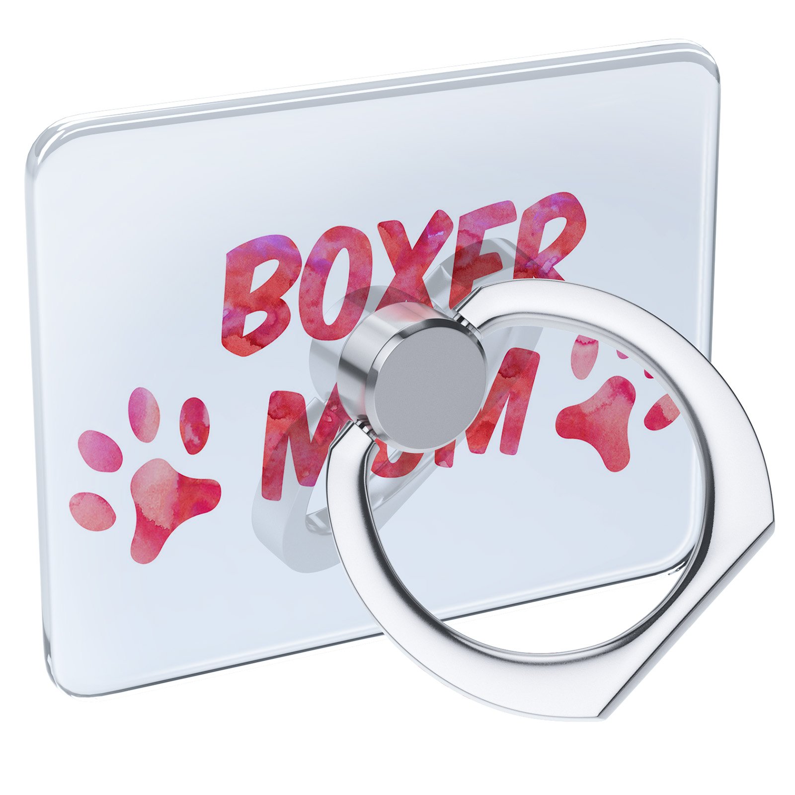 Cell Phone Ring Holder with Collapsible Grip & Stand - Dog & Cat Mom Design, Boxer Style, Neonblond - Perfect for Hands-Free Viewing, Selfies, and Secure Grip