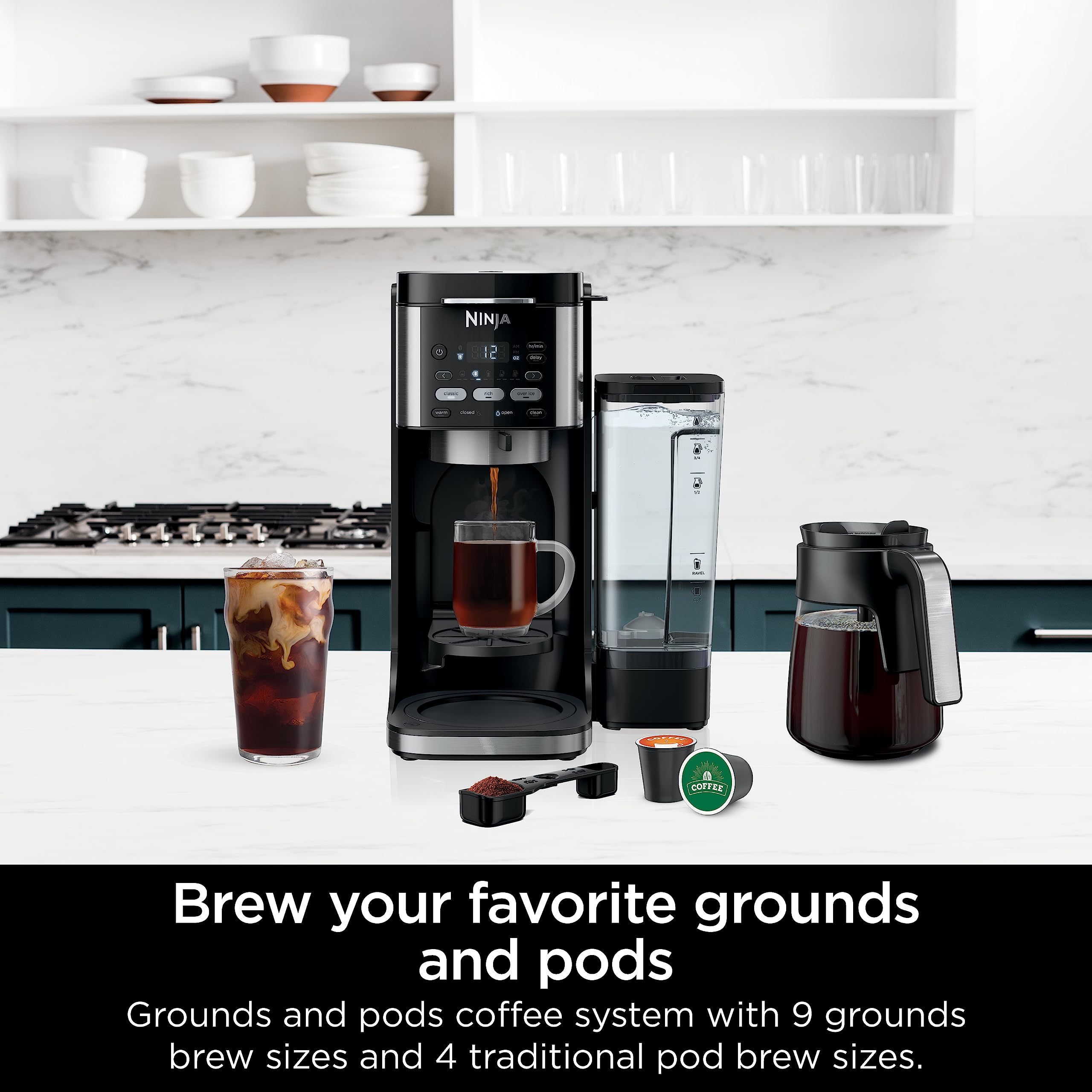 Ninja DualBrew Pro Coffee Maker - K-Cup & Ground Coffee Compatible for Hot/Iced Coffee at Home