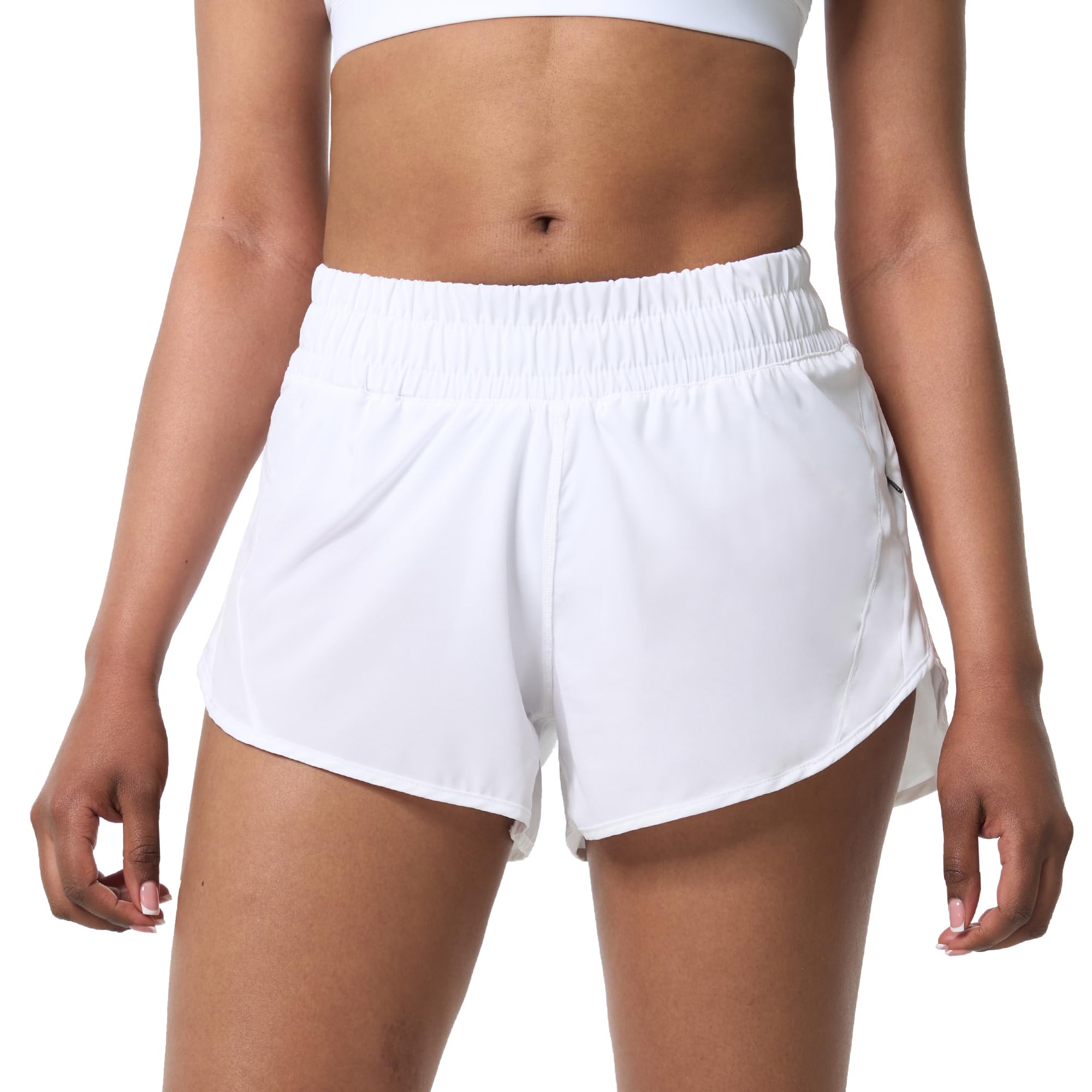 Aurefin Women's Quick Dry Workout Shorts - Athletic Running Shorts with Elastic Waist & Zip Pockets for Gym, Yoga, and Outdoor Sports