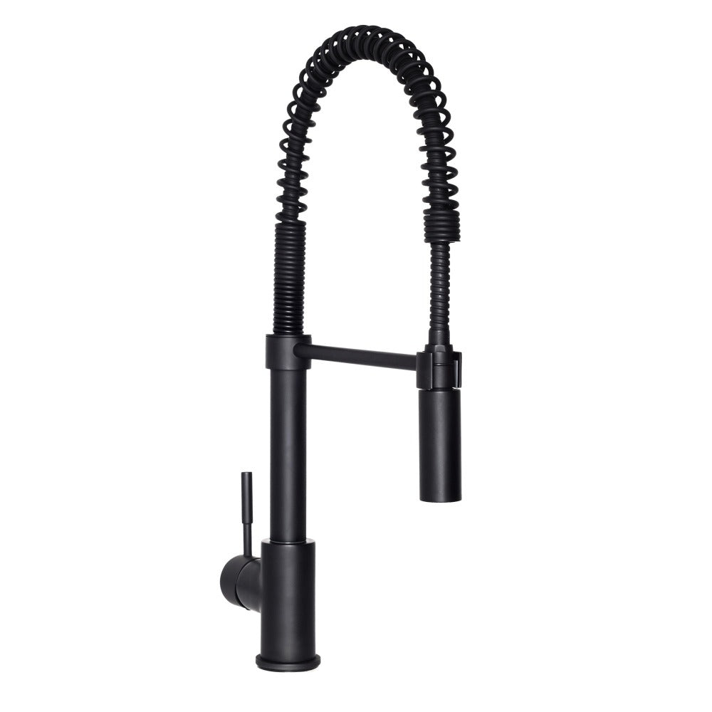 ZLINE Sierra Matte Black Pull Down Spring Single Handle Kitchen Faucet - Modern Sink Faucet for Home & Restaurant Use (SRA KF MB)