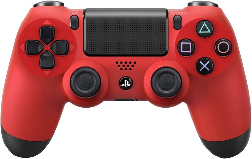 Original PlayStation 4 DualShock 4 Wireless Controller - Red/Black | Compatible with PS4 & PC | Ergonomic Design for Gaming, Streaming & Entertainment