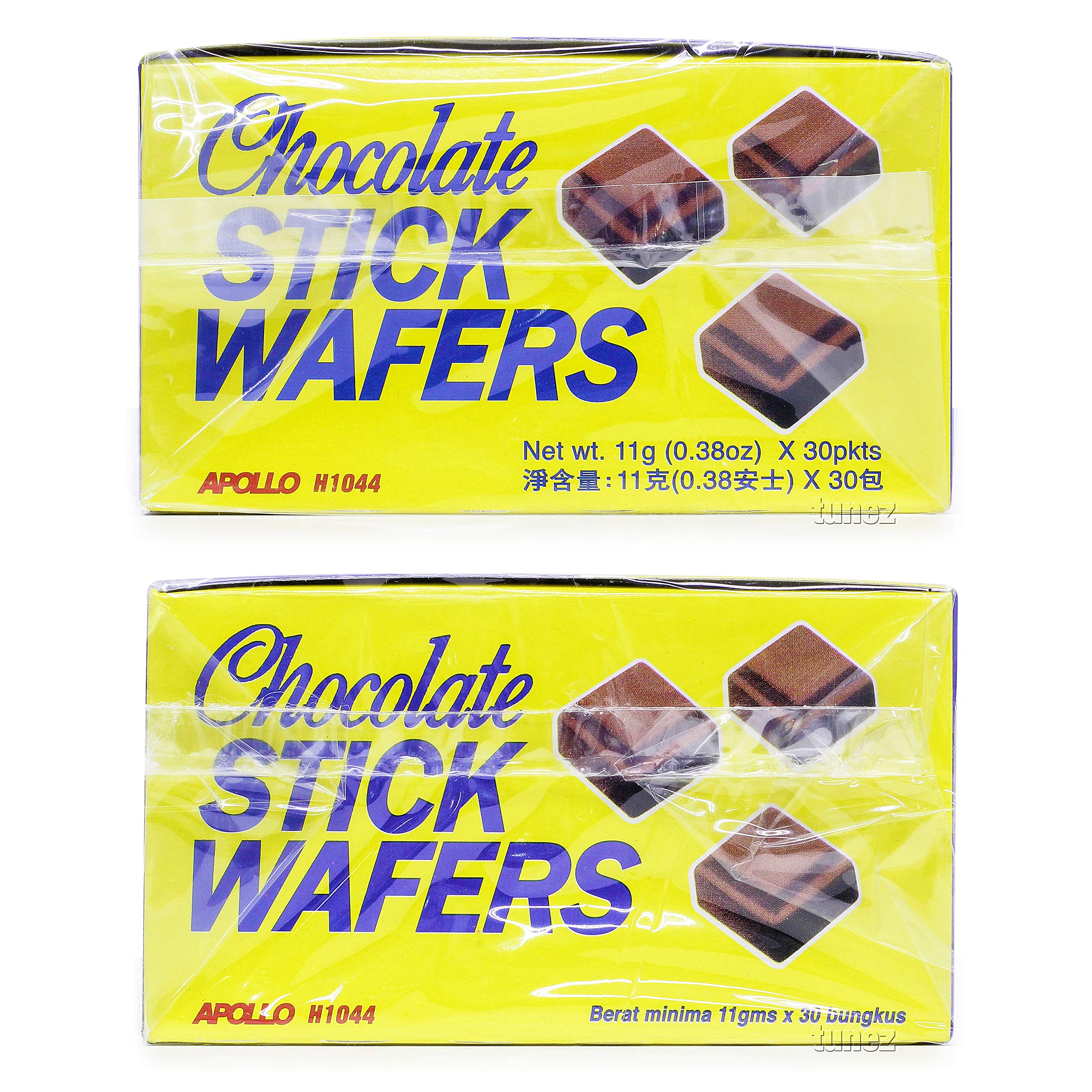Apollo Malaysia Chocolate Strawberry Flavor Cream Wafer Biscuits - Halal Snack, 11g (0.39 oz) x 30 Packets per Box - Perfect for Tea Time, Office Snacks & Party Treats