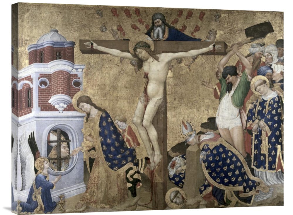 Henri Bellechose St. Denis Altarpiece Canvas Wall Art Print - Gallery Wrapped Giclee Reproduction - Religious Home Decor for Living Room, Bedroom & Office