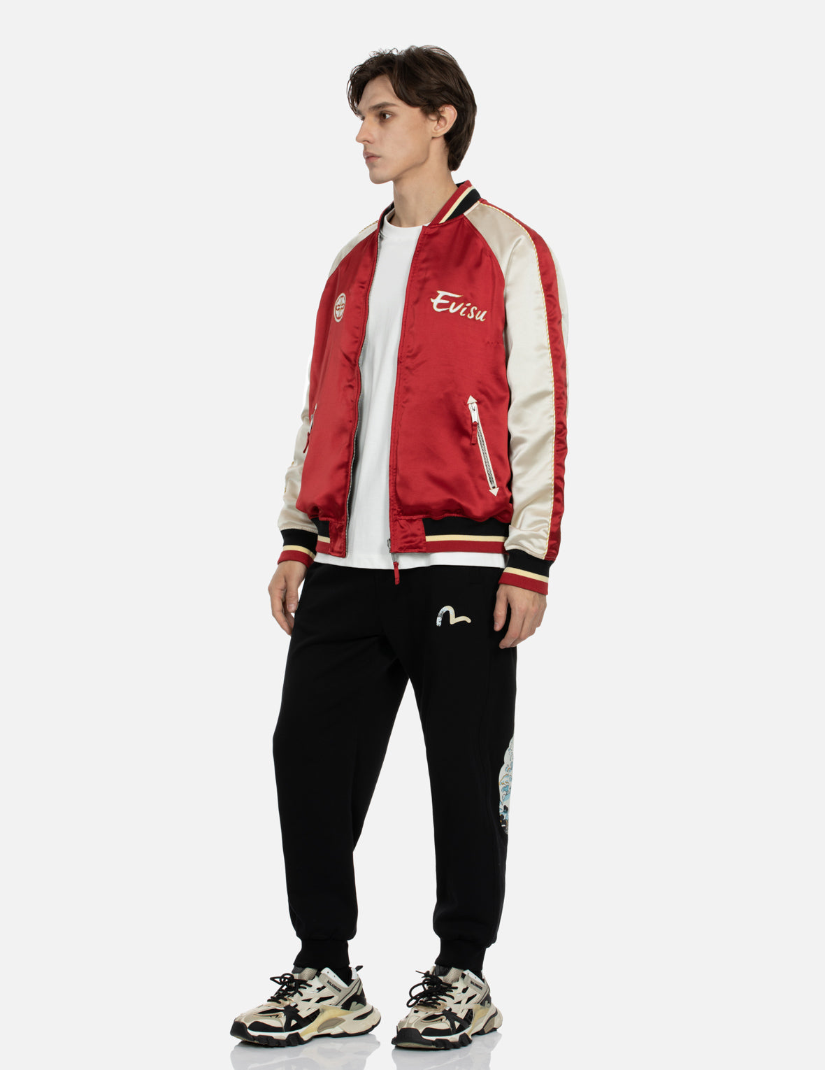 Seagull and The Great Wave Embroidery Reversible Loose Fit Souvenir Jacket - Japanese Streetwear Fashion for Men & Women - Perfect for Casual Outings, Travel, and Festival Wear