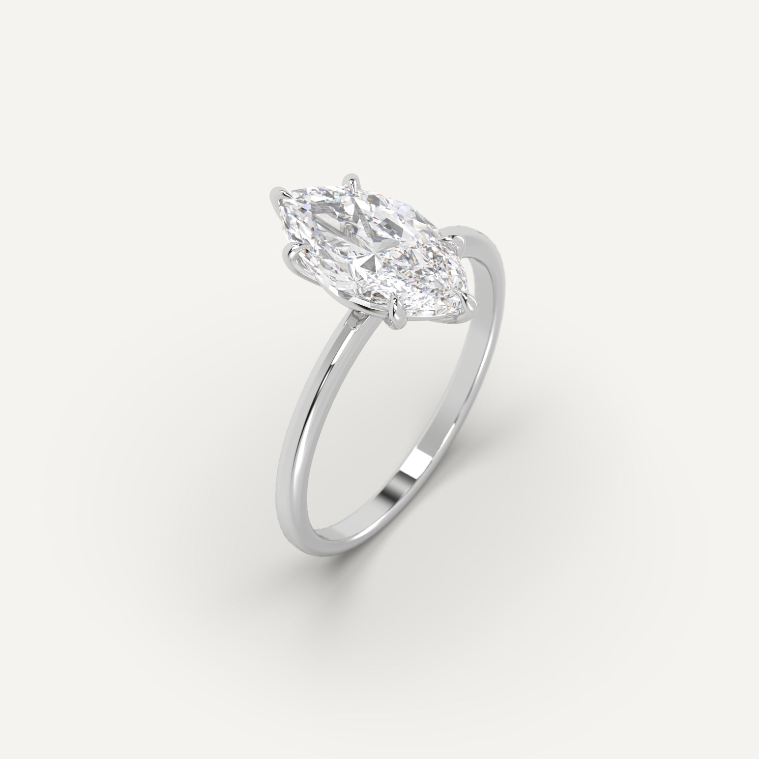 2 Carat Marquise Cut Diamond Ring - 14K White Gold Engagement Ring for Women, Perfect for Proposals, Anniversaries & Special Occasions