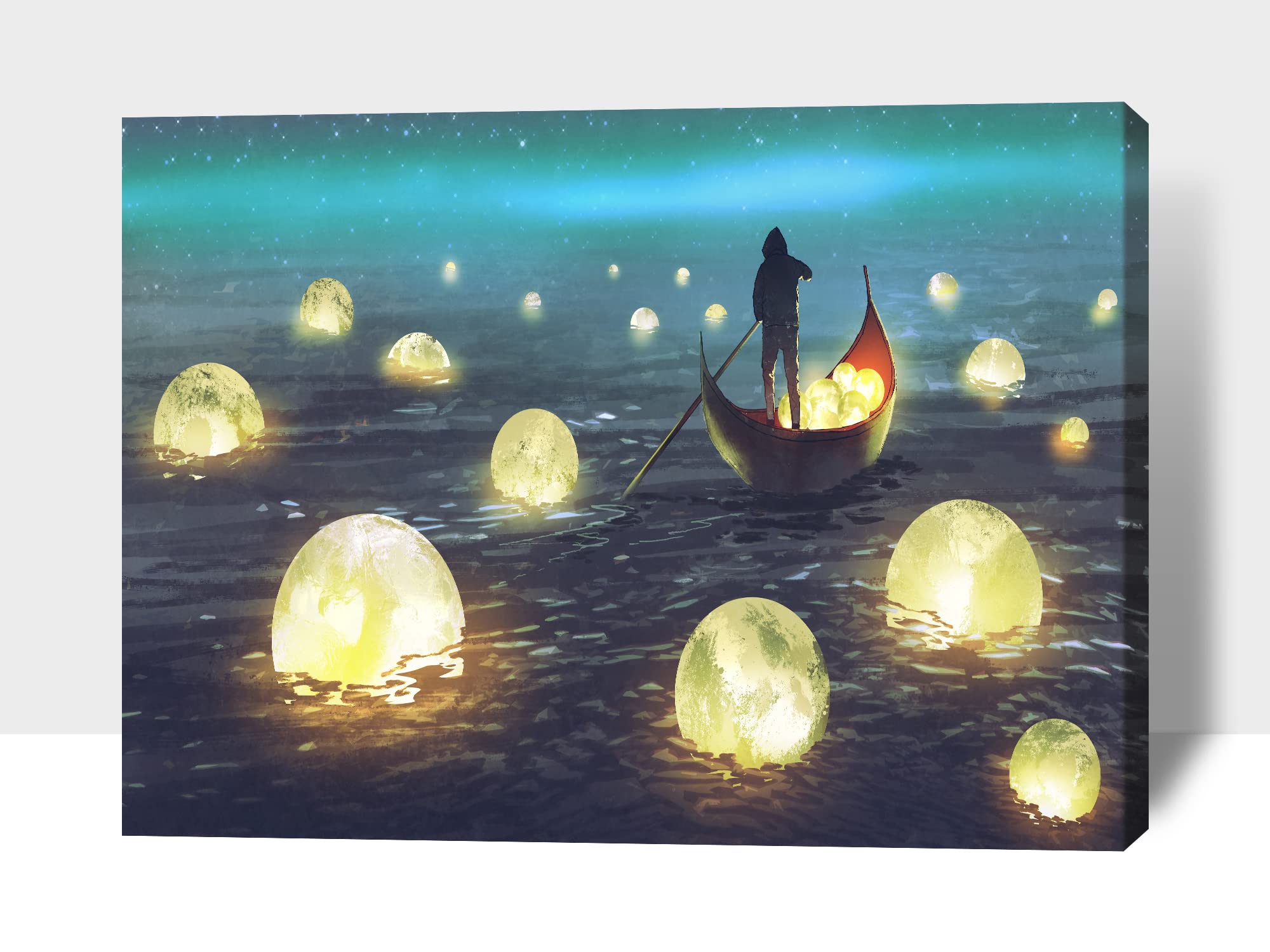Extra Large Dream Catcher Ocean Canvas Wall Art - Abstract Coastal Painting for Living Room & Bedroom Decor (32x48 Inches) | Beach Themed Wall Decor for Home, Office & Vacation Rental Spaces