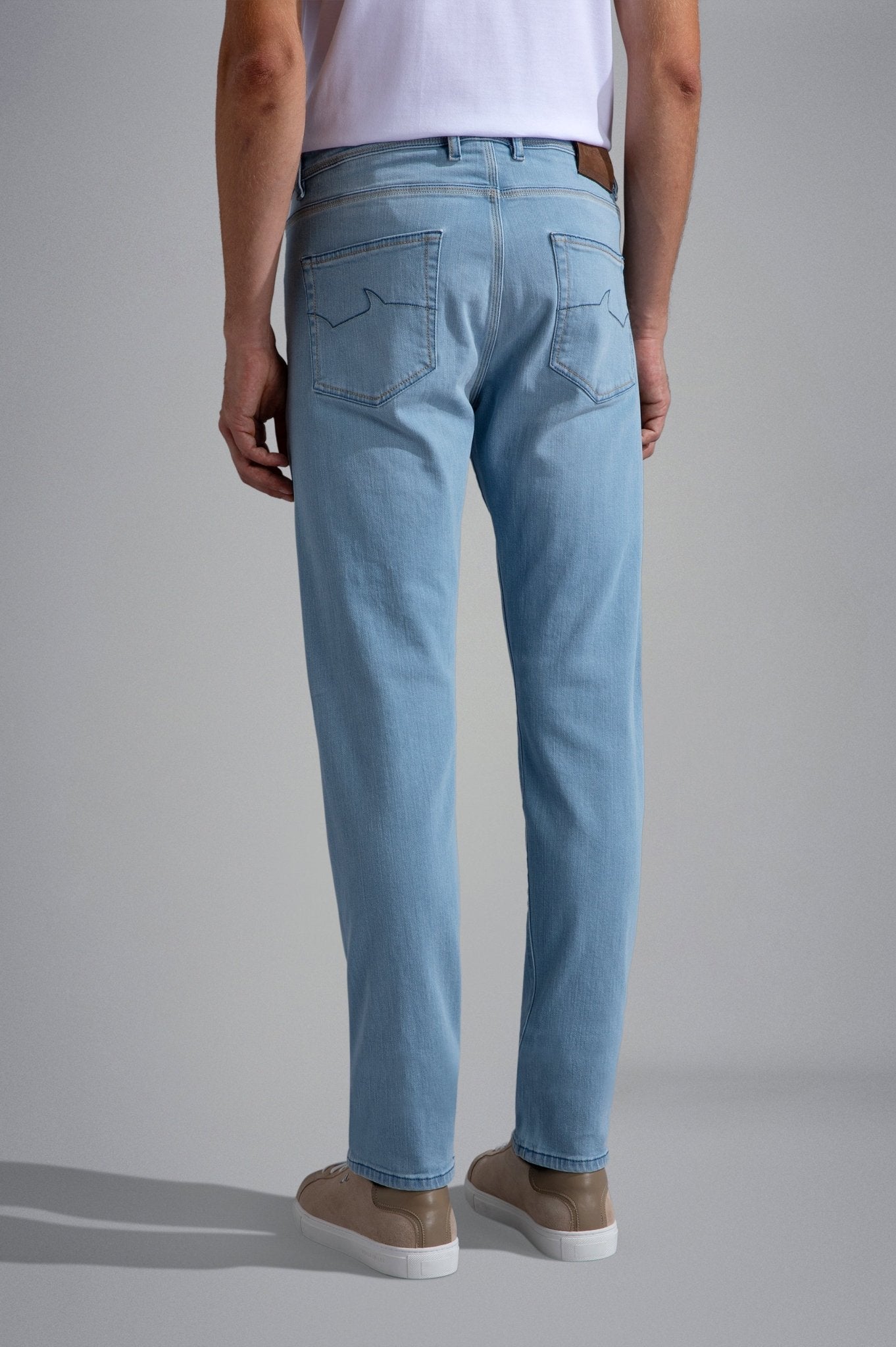 PAUL & SHARK Men's Comfort Stretch Jeans - Light Blue Denim Slim Fit Casual Pants for Everyday Wear | Perfect for Office, Travel & Weekend Outings