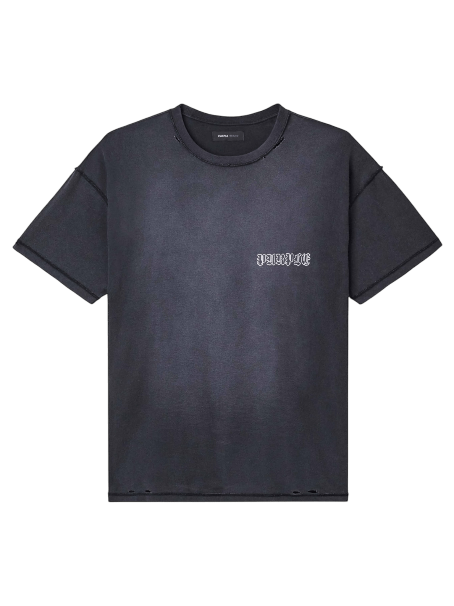 Purple Brand P101 JBLI Textured Inside Out Tee - Black Cotton T-Shirt for Men | Streetwear Fashion & Casual Wear