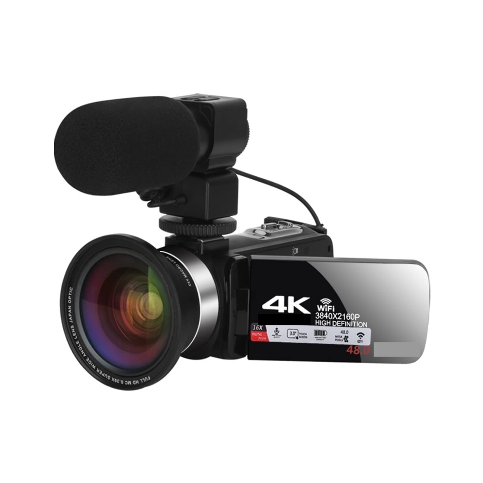 4K Vlog Camera - AUBEST Professional Digital Camcorder with Wide Angle Lens for YouTube Live Streaming, Blog Recording & Video Shooting (18X Zoom, No SD Card Included) - Perfect for Travel Vlogging, Home Movies & Online Content Creation