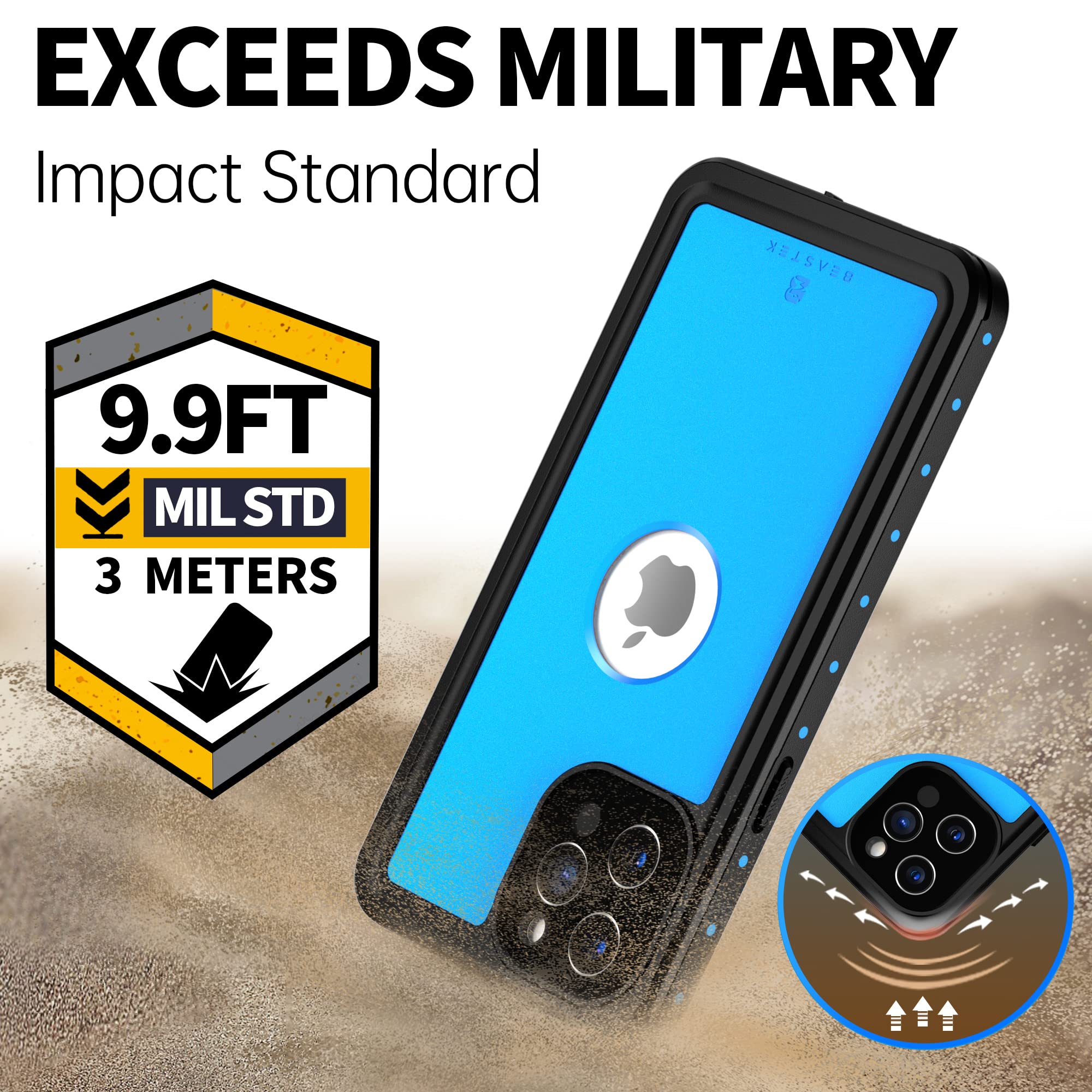 BEASTEK Waterproof Case for iPhone 12 Pro Max (6.7