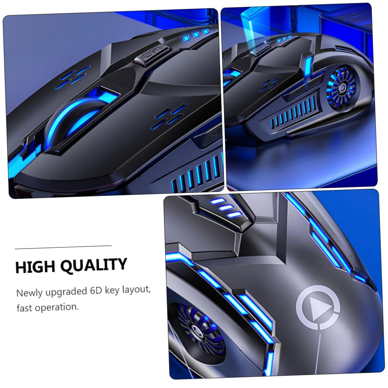 Uonlytech High Precision Wired Gaming Mouse - 6 Programmable Buttons, Silent Click, Ergonomic Design for PC, Laptop, Mac | Perfect for Gaming, Office Work & Graphic Design (Black)