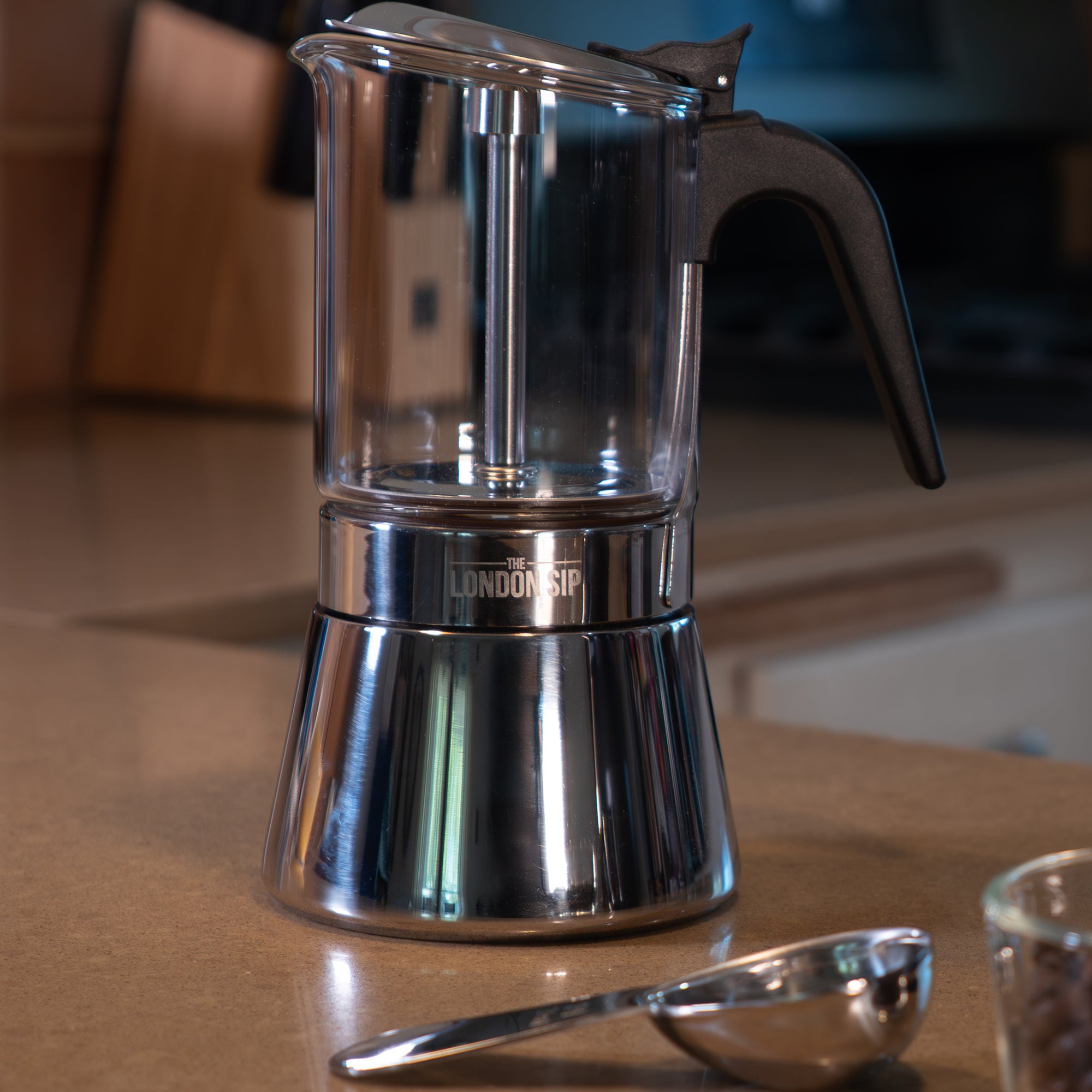 Premium Glass Stovetop Espresso Coffee Maker - Italian Style Moka Pot for Rich Espresso & Coffee - Perfect for Home, Camping & Gifts