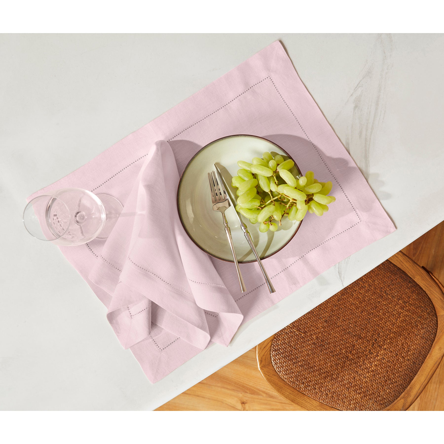 Sonoma Hemstitch Placemats Set of 4 - Premium Cotton Table Mats for Dining - Perfect for Dinner Parties, Holiday Meals & Home Decor