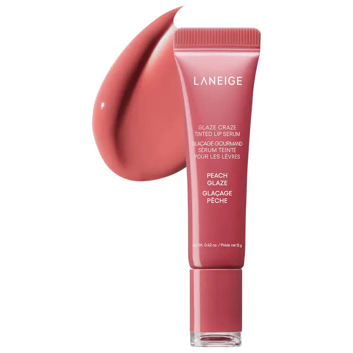 LANEIGE Labial Glaze Craze Tinted Polypeptide Lip Serum - Hydrating Plumping Lip Treatment for Dry Lips, Perfect for Daily Moisture & Night Care